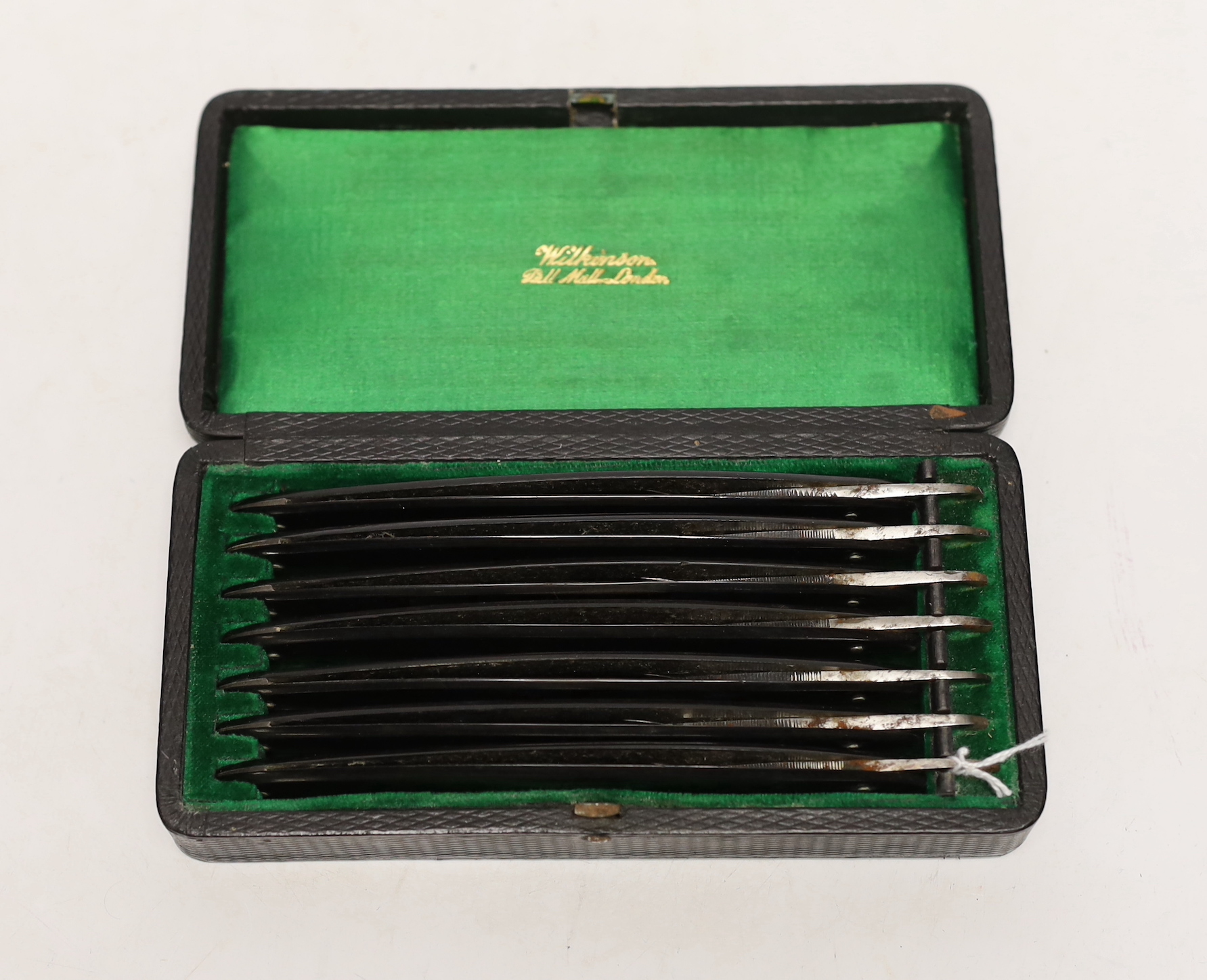 A Wilkinson cased set of seven gentleman's cut throat razors